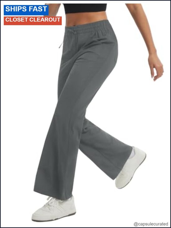 Pants - Womens Hiking Pants Lightweight Water Resistant Wide Leg Flare Travel
